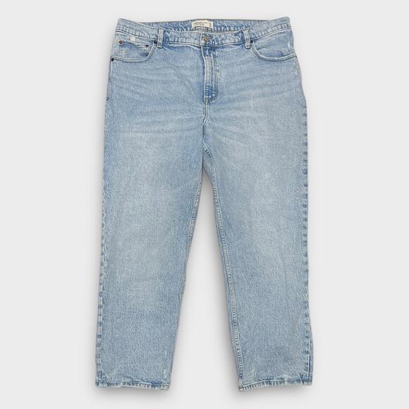 Abercrombie & Fitch Ultra High Rise 90s Straight Jeans Size 34/18 SHORT - Picture 2 of 8